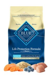 best dog food 
Blue Buffalo senior dog food: Life Protection Formula™
food bag