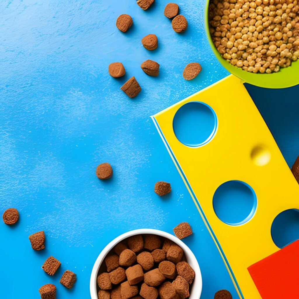 an image with dog food in bowls