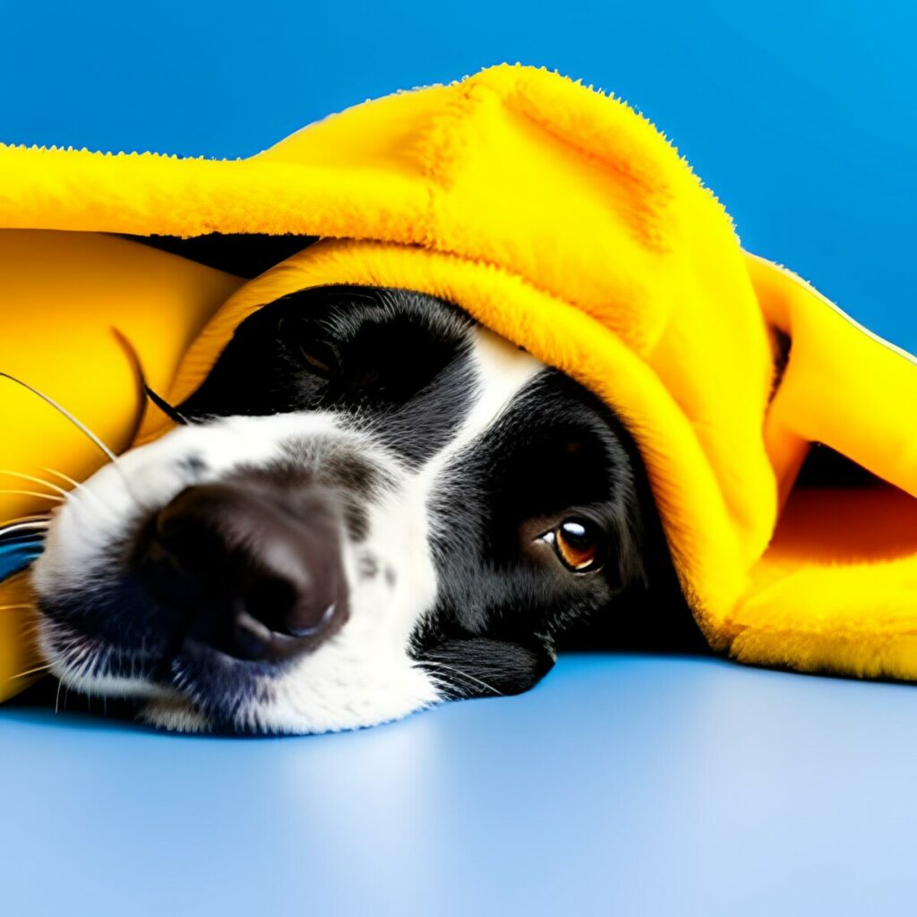 dog under covers 