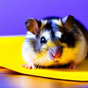 senior hamster on a sof pad