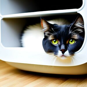 Cat UTI, sick cat laying in litter box.