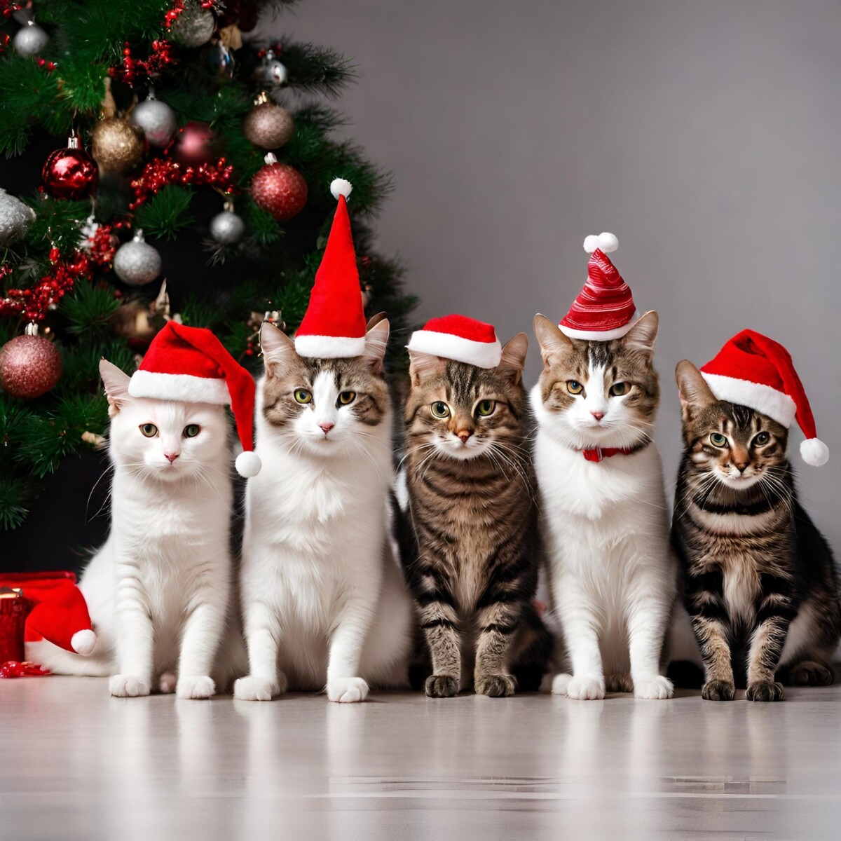 cat christmas hats