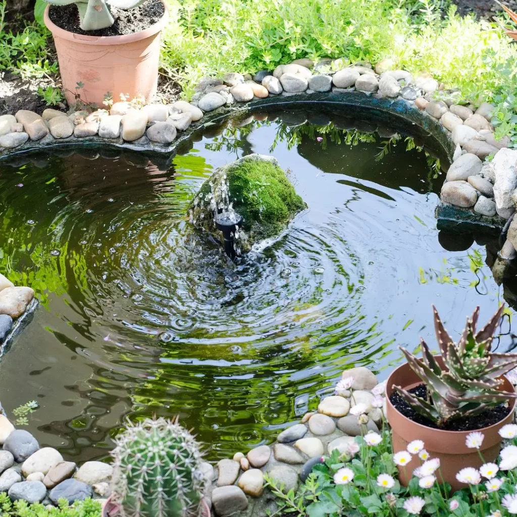 water fountain for koi pond